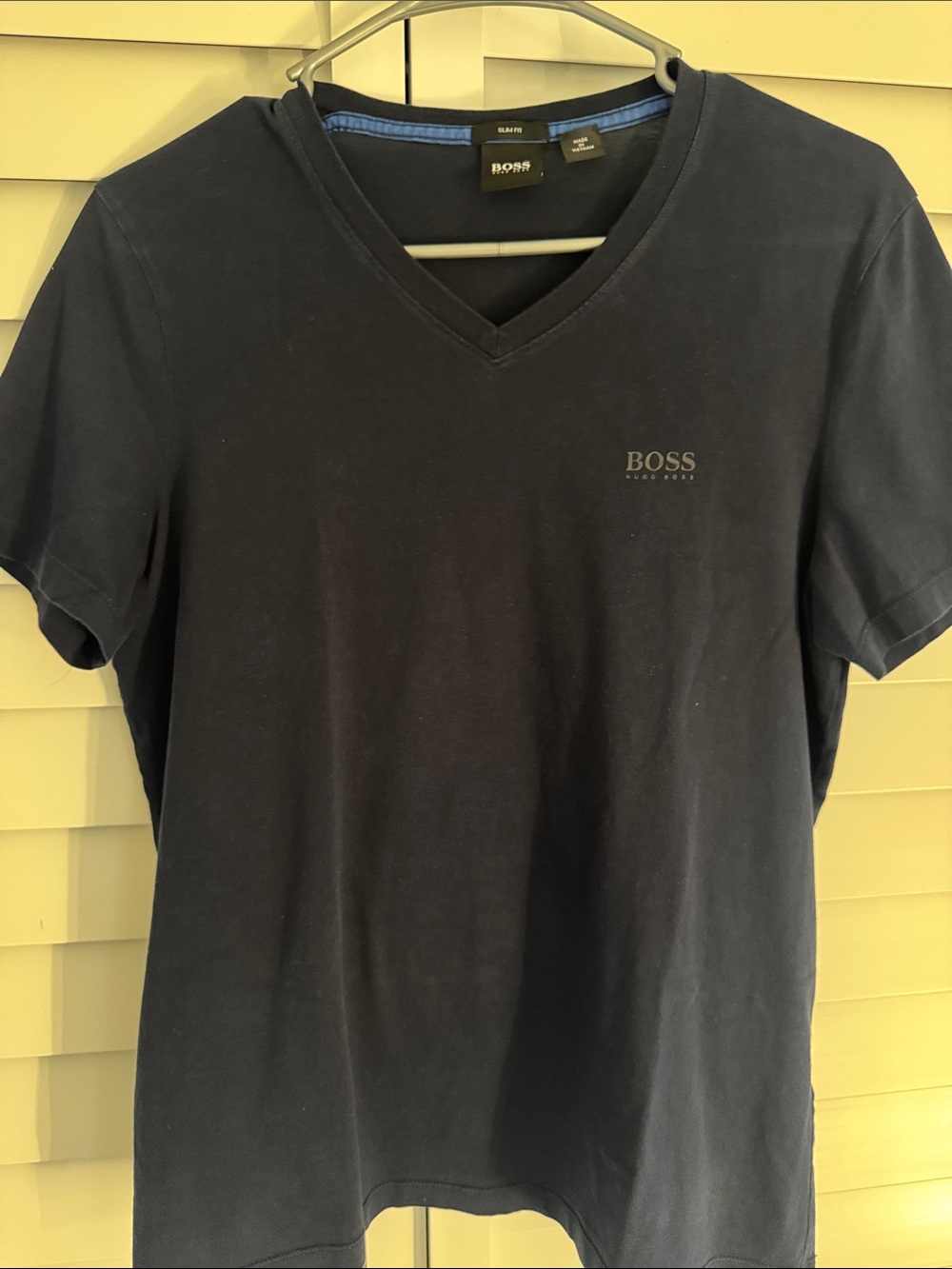 BOSS Men's Navy V-Neck Short Sleeve Tee